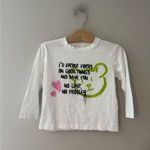 $12 ADD ON‎ Zara Tee Girls Basic Long Sleeve Top 6Y graffiti 5-6Y Disney Graphic
